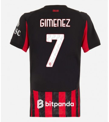 AC Milan Santiago Gimenez #7 Hjemmebanetrøje Dame 2025-26 Kortærmet